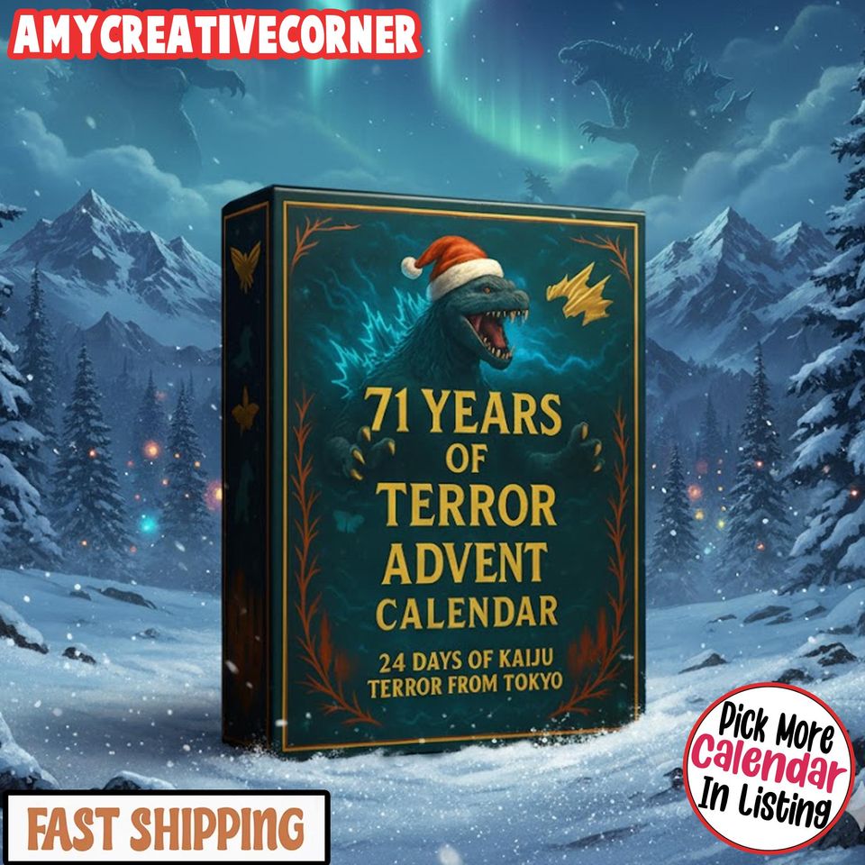 Christmas Kaiju Advent Calendar 2025, Christmas god zilla Countdown Calendars, 24 Days of Xmas Surprises with 24 Collectible for Her Him Gift