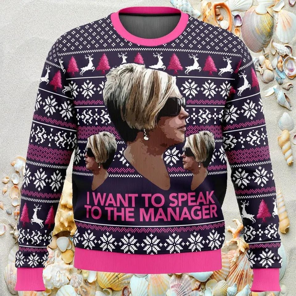 Christmas Karen Meme Ugly Sweater, Funny Meme Sweater, I Want To Speak To The Manager Xmas Sweater