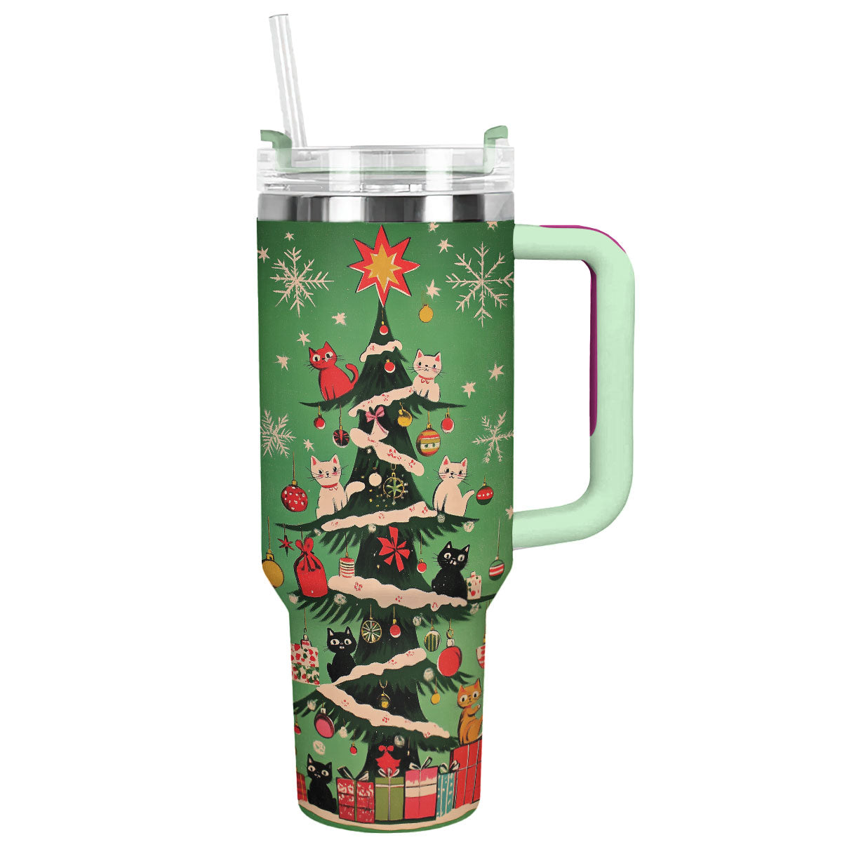 Christmas Kitty Tree Custom Stanley Cup 40 oz 30 oz Tumbler With HandleTVC2301490