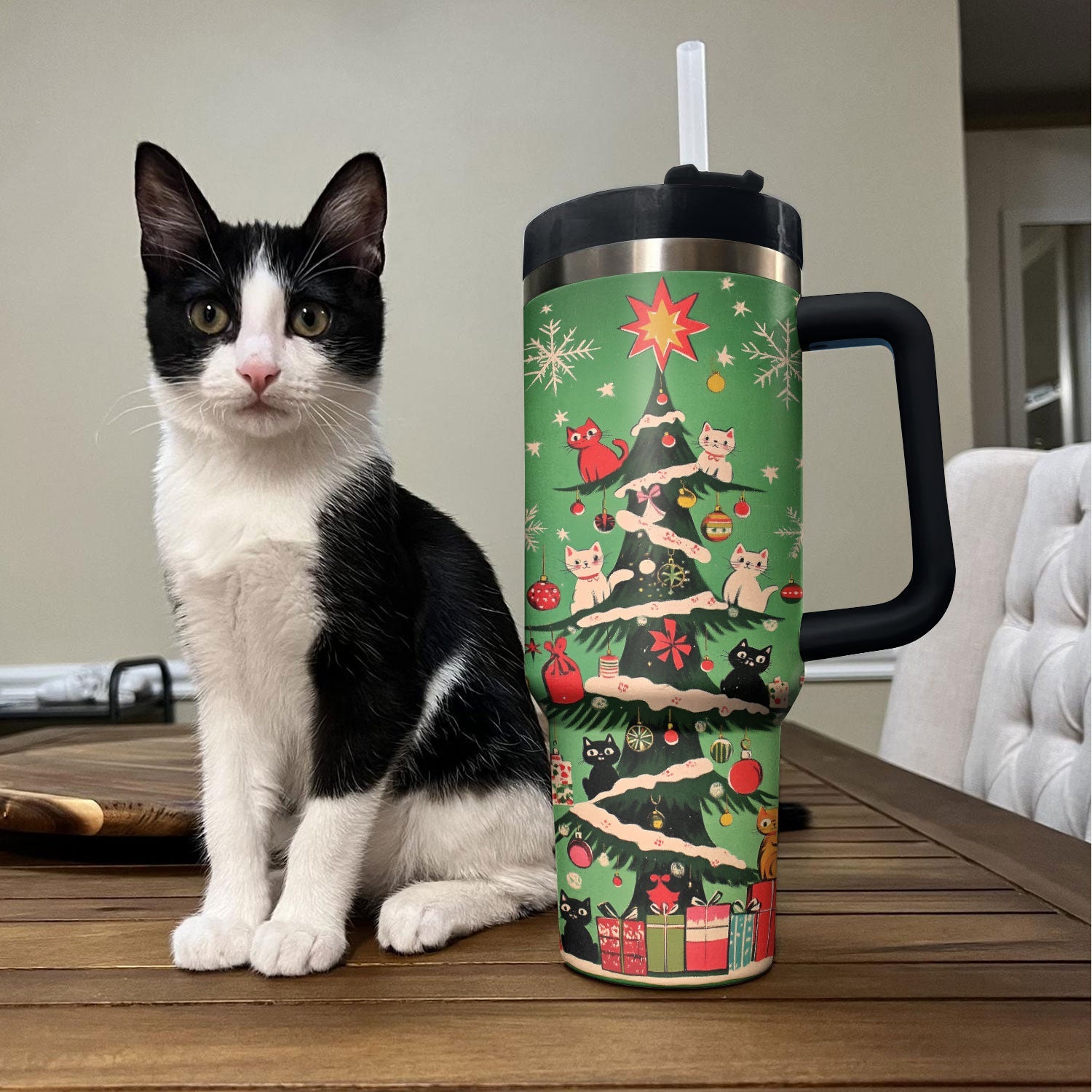 Christmas Kitty Tree Custom Stanley Cup 40 oz 30 oz Tumbler With HandleTVC2301490 - Image 3