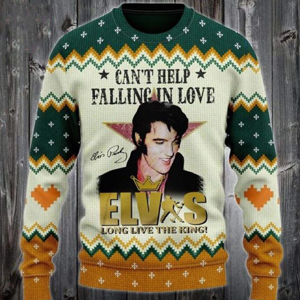 Christmas Knitted Sweater for Fan /Elvis Presley-Sweater,Gift Idea For Fans.