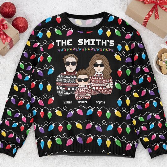 Christmas Led Light Family Funny - Personalized Ugly Sweater - Image 4