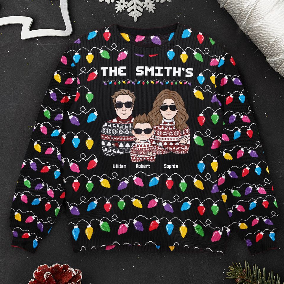 Christmas Led Light Family Funny - Personalized Ugly Sweater - Image 2