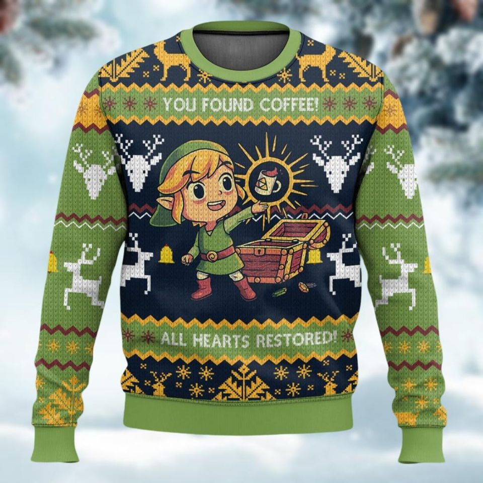 Christmas Legend Of Zelda Sweater, Zelda Link Ugly Christmas Sweater - Image 2