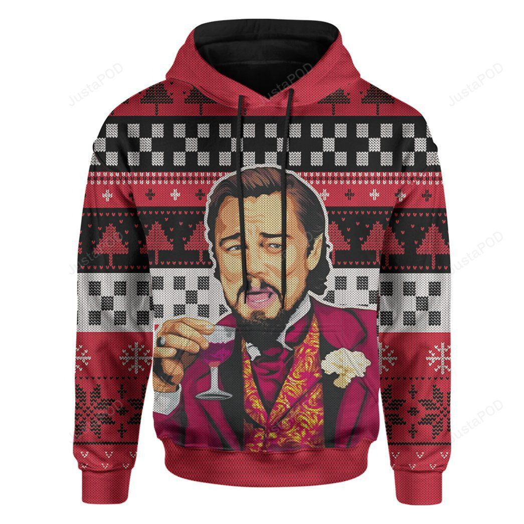 Christmas Leonardo Dicaprio Laughing Leo Meme For Fans Ugly Christmas Sweater Adult 3D Funny Matching for family - Image 2