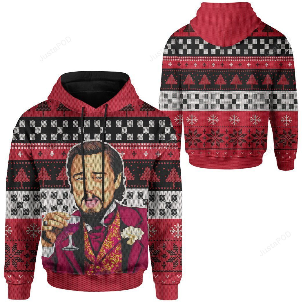 Christmas Leonardo Dicaprio Laughing Leo Meme For Fans Ugly Christmas Sweater Adult 3D Funny Matching for family