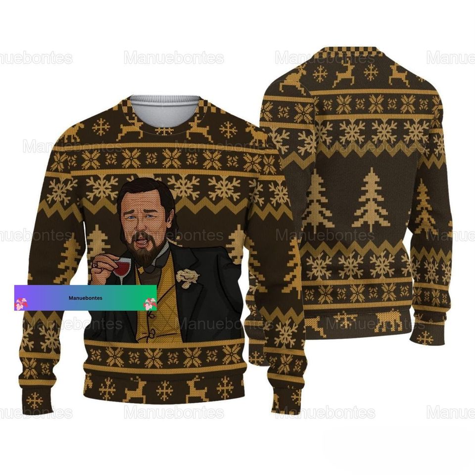 Christmas Leonardo Dicaprio Sweater, Leonardo Dicaprio Meme Ugly Sweater