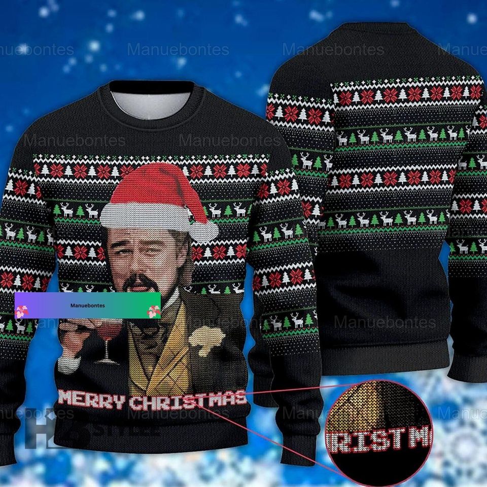 Christmas Leonardo Dicaprio Ugly Sweater, Leonardo Dicaprio Xmas Sweater