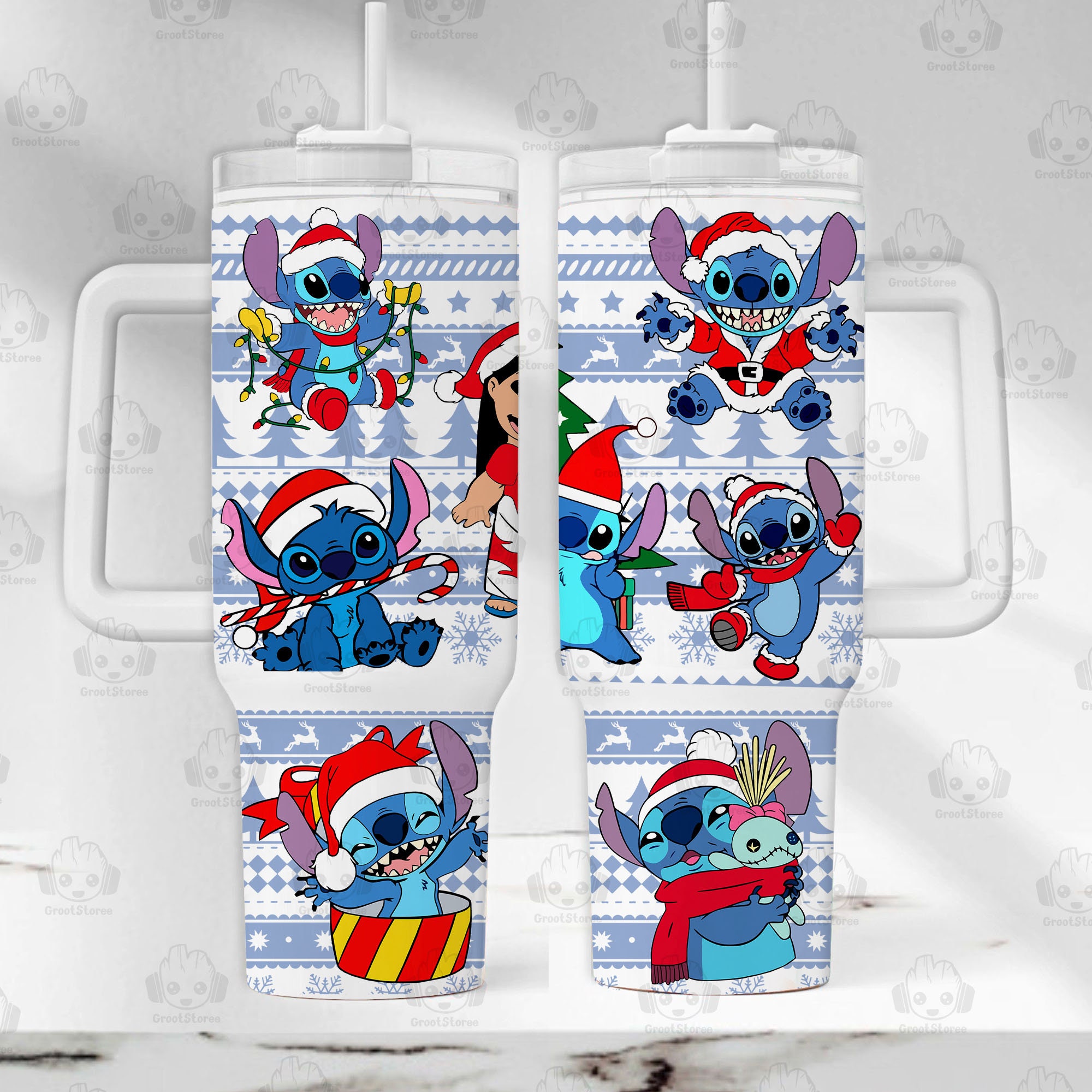 Christmas Lilo and Stitch Disney Cartoon Custom Stanley Cup 40 oz 30 oz Tumbler With HandleTVC2301913