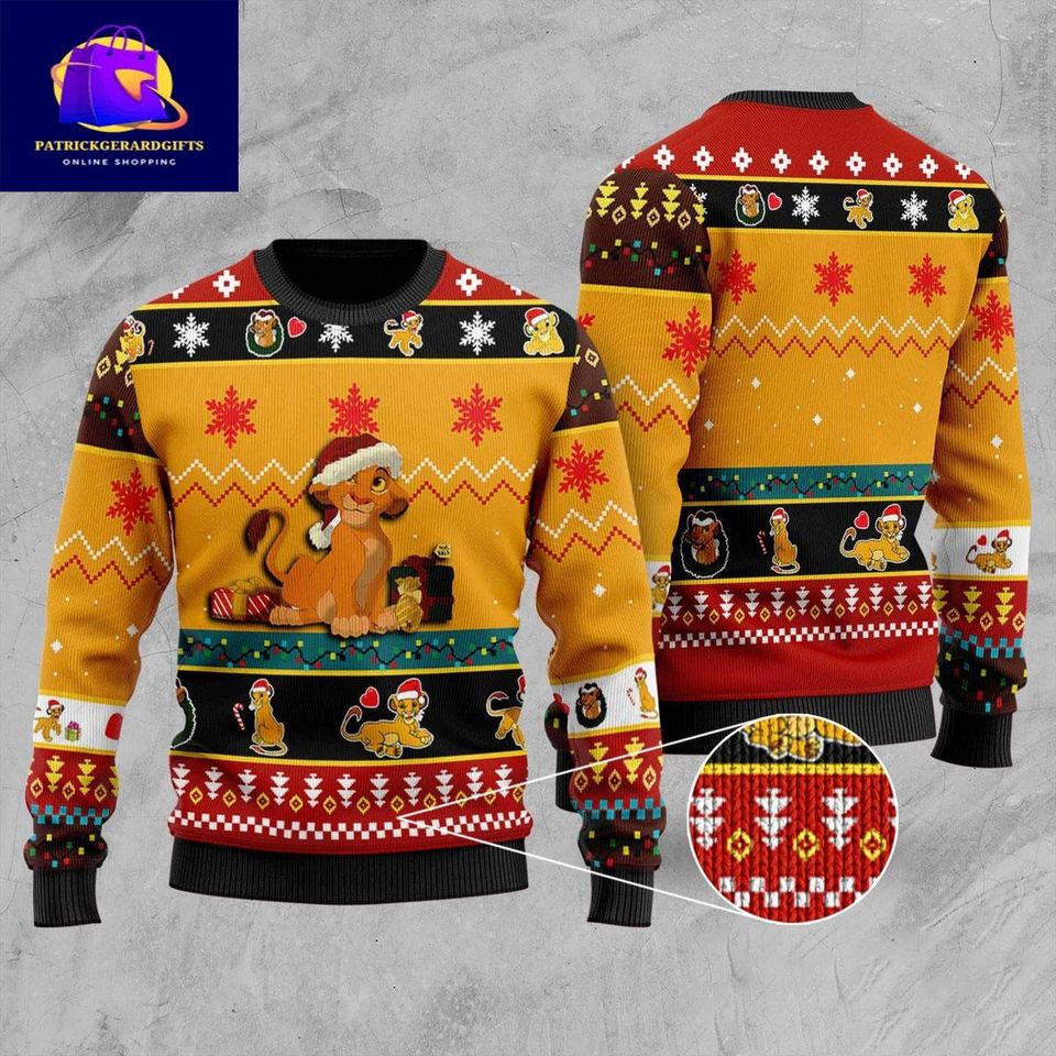 Christmas Lion King Ugly Sweater, Lion King Ugly Sweater