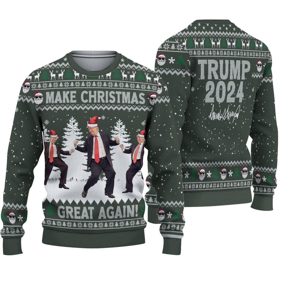Christmas MAGA 2024 Ugly Sweater, Donald Trump Election Xmas Sweater