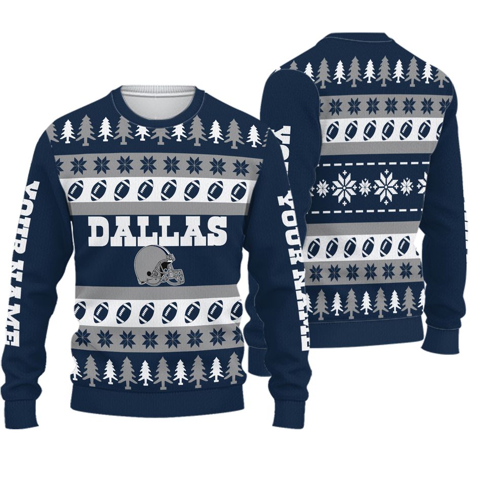 Christmas Men Sweater, Customized Dallas Ugly Christmas 3D Sweater
