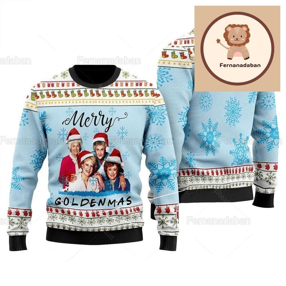 Christmas Merry Goldenmas Ugly Sweater, The Golden Girl Ugly Christmas Sweater