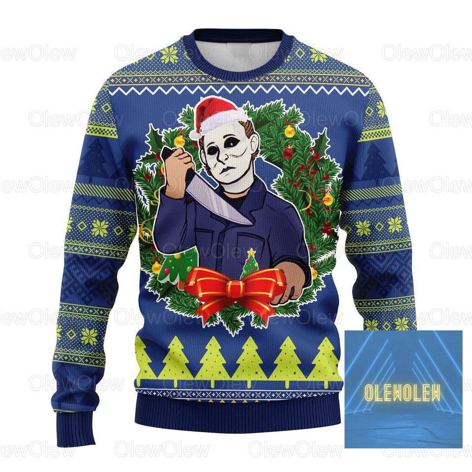 Christmas Michael Myers Ugly Sweater, Michael Myers Ugly Christmas Sweater