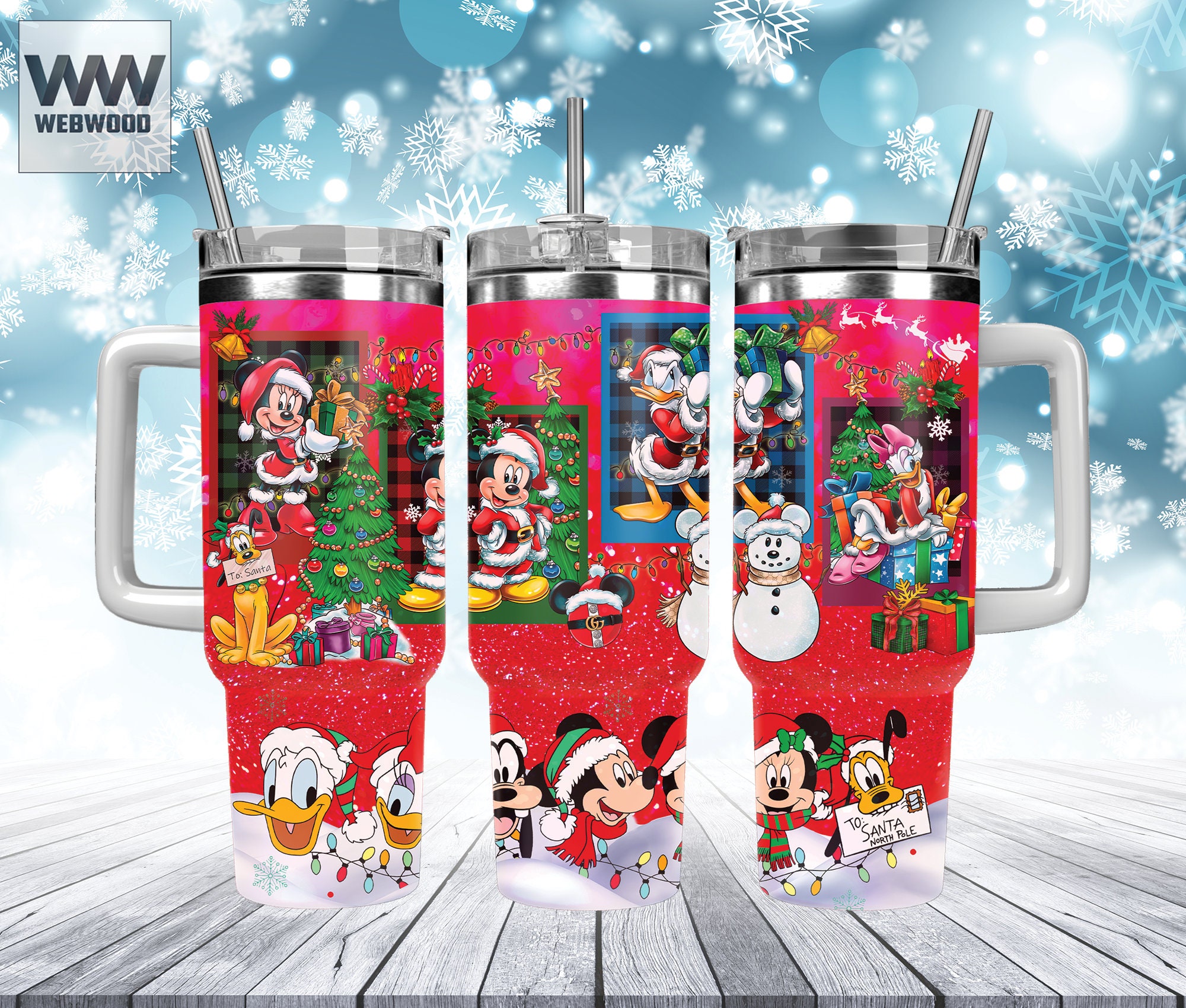 Christmas Mickey and Friends Disney Cartoon Custom Stanley Cup 40 oz 30 oz Tumbler With HandleTVC2301159