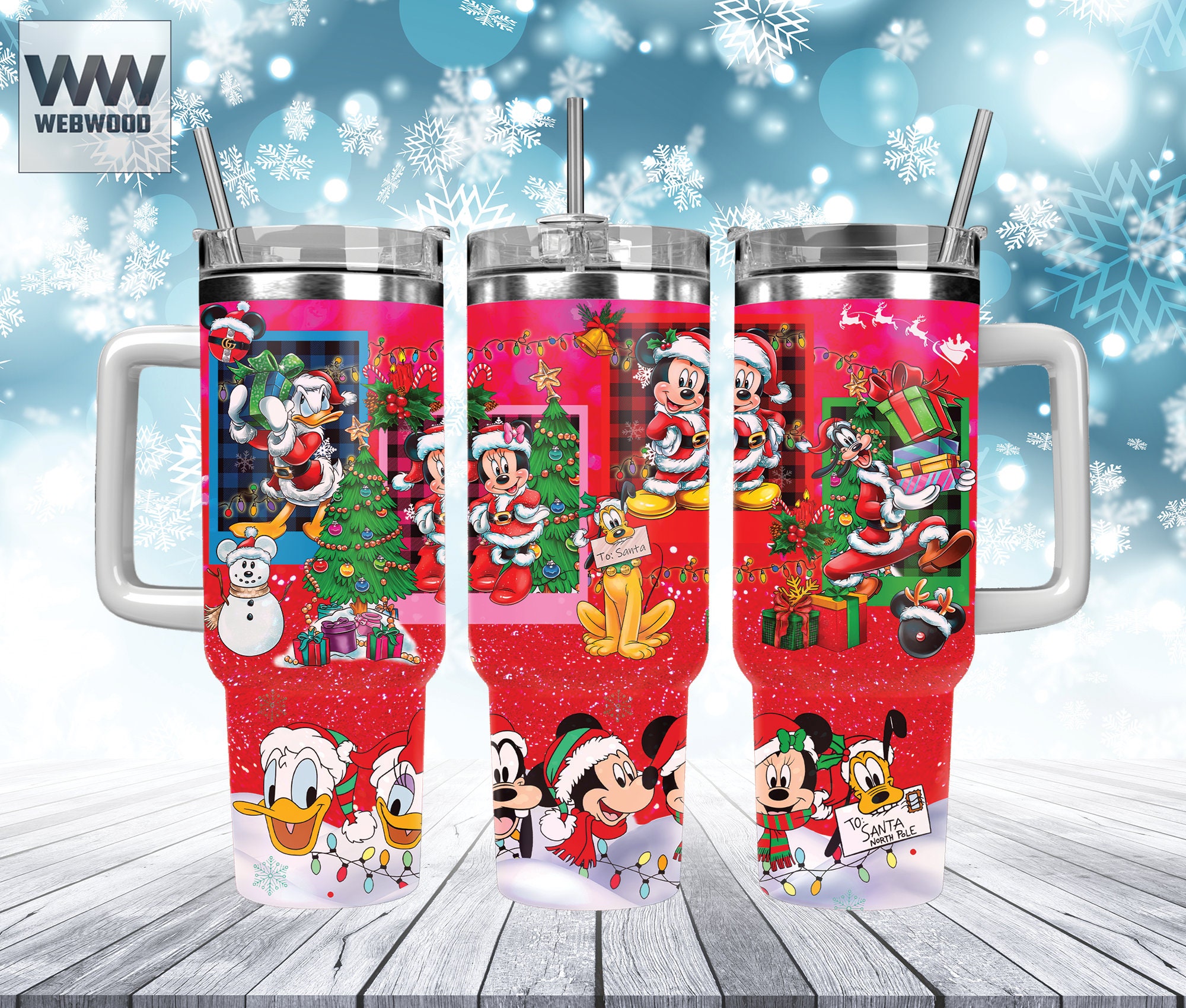 Christmas Mickey and Friends Disney Cartoon Custom Stanley Cup 40 oz 30 oz Tumbler With HandleTVC2301161