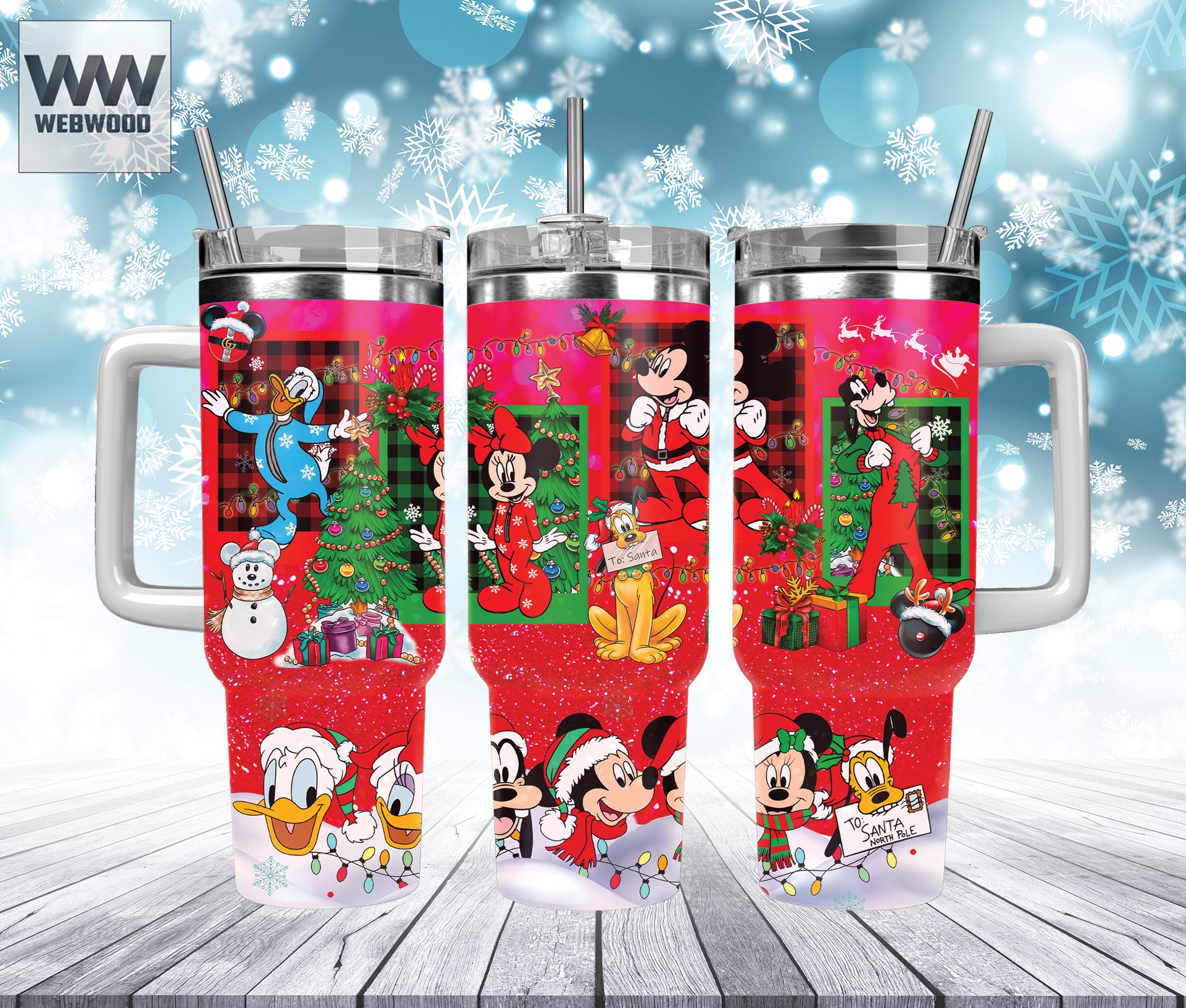 Christmas Mickey and Friends Disney Cartoon Custom Stanley Cup 40 oz 30 oz Tumbler With HandleTVC2301161