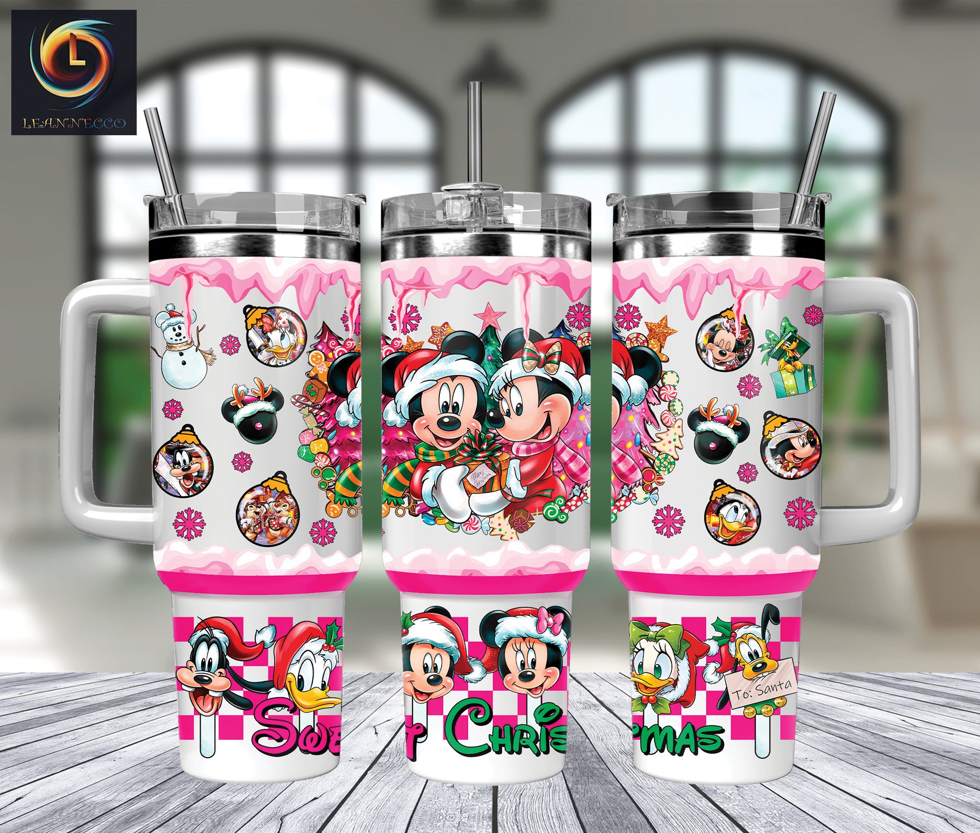 Christmas Mickey And Minnie Disney Cartoon Custom Stanley Cup 40 oz 30 oz Tumbler With HandleTVC2301994