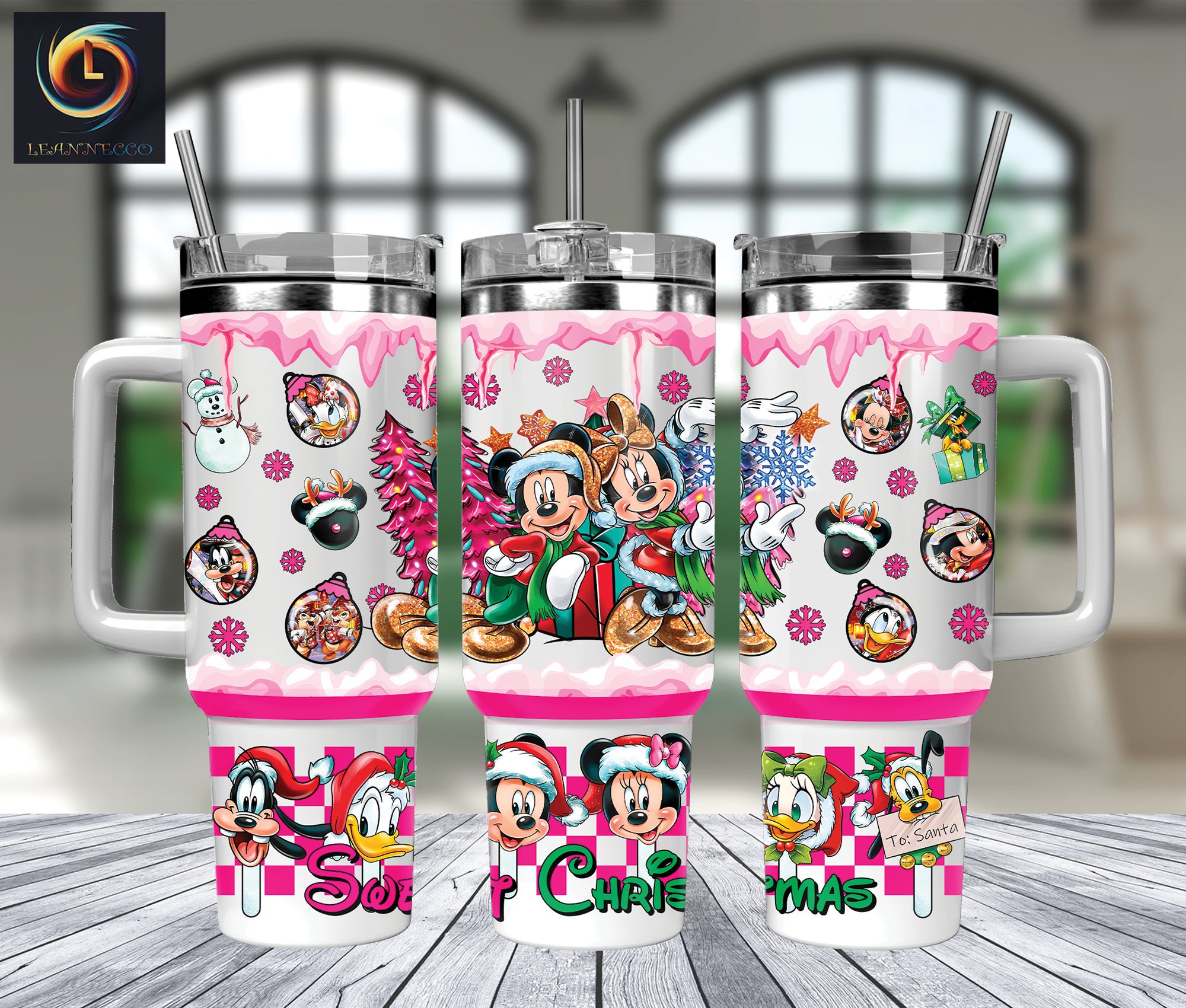 Christmas Mickey And Minnie Disney Cartoon Custom Stanley Cup 40 oz 30 oz Tumbler With HandleTVC2301997