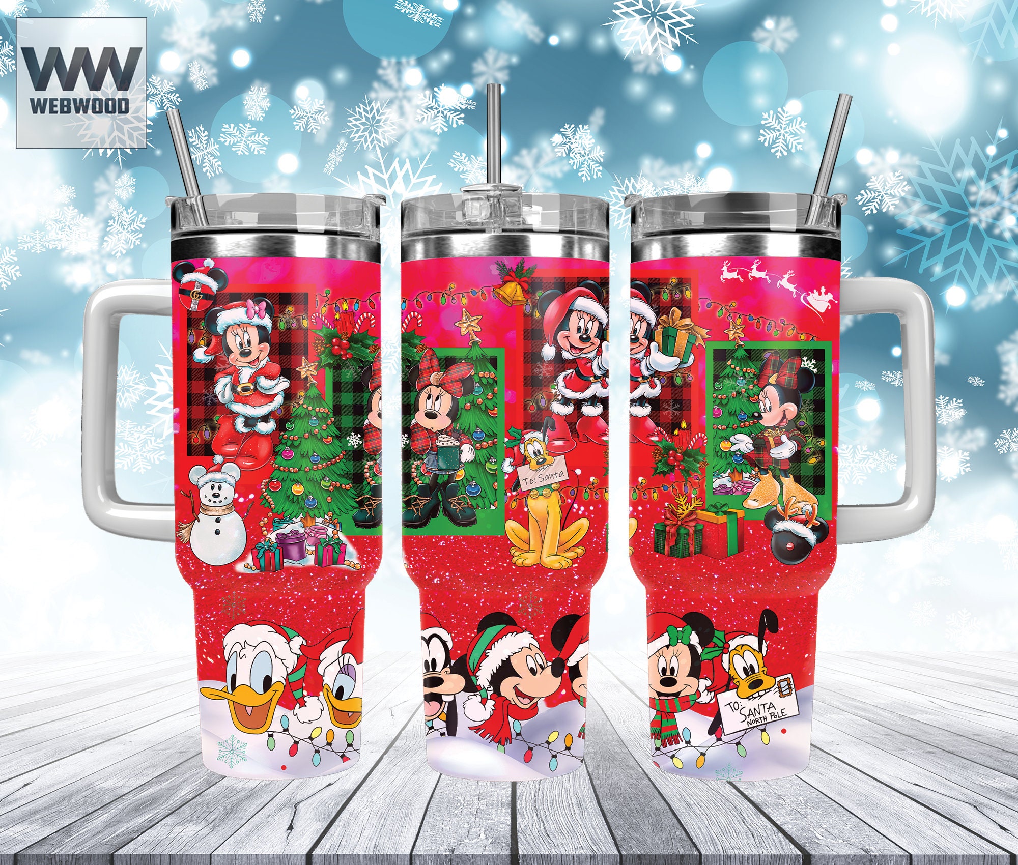 Christmas Minnie and Friends Disney Cartoon Custom Stanley Cup 40 oz 30 oz Tumbler With HandleTVC2301160