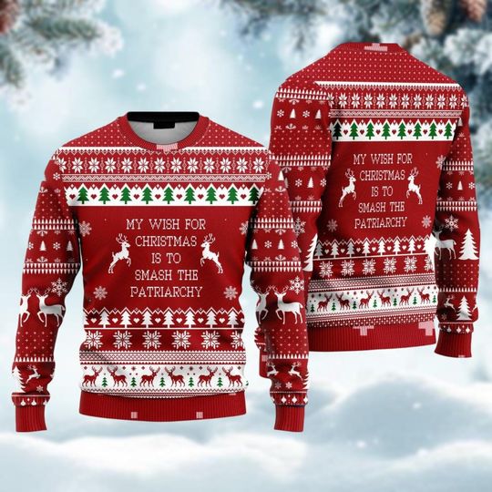 Christmas Moose Ugly Sweater, Merry Christmoose Santa Sweater - Image 6