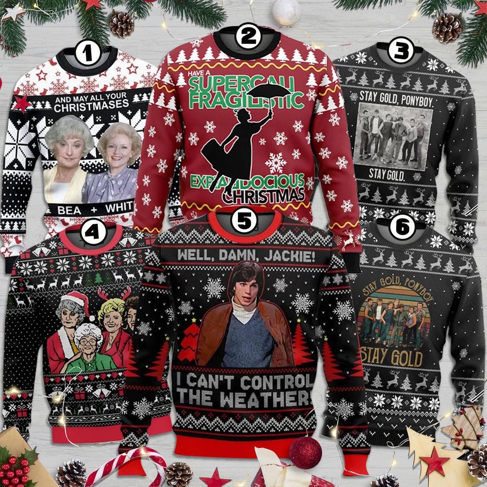Christmas Movie Ugly Christmas Sweater, The Golden Girl Ugly Sweater