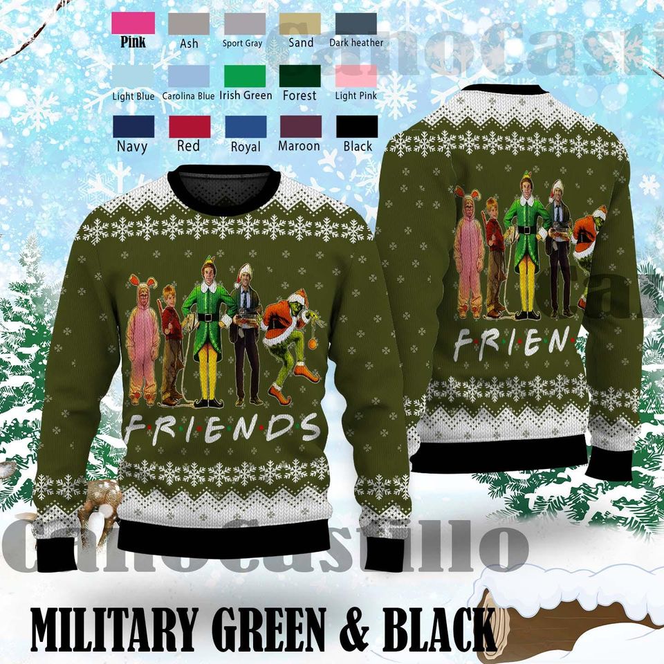 Christmas Movie Ugly Sweater, Friends Sweater, Friends Movie Sweater