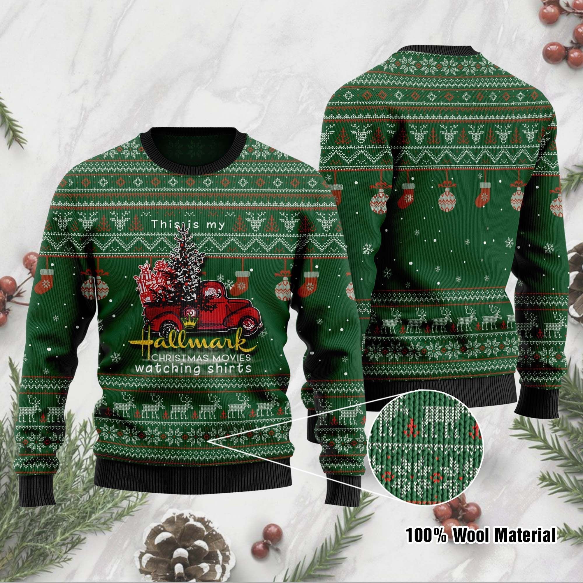 Christmas Movies Ugly Christmas Sweater Adult 3D Funny Matching for family