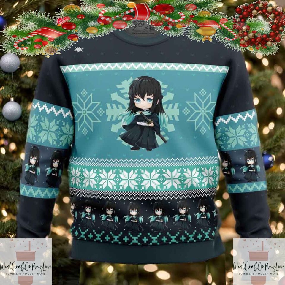 Christmas Muichiro Anime Ugly Sweaters, Christmas Holiday Sweaters 3D