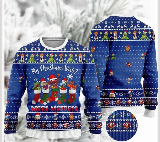 Christmas Muppet Ugly Sweater, Santa Muppet Ugly Sweater - Image 5