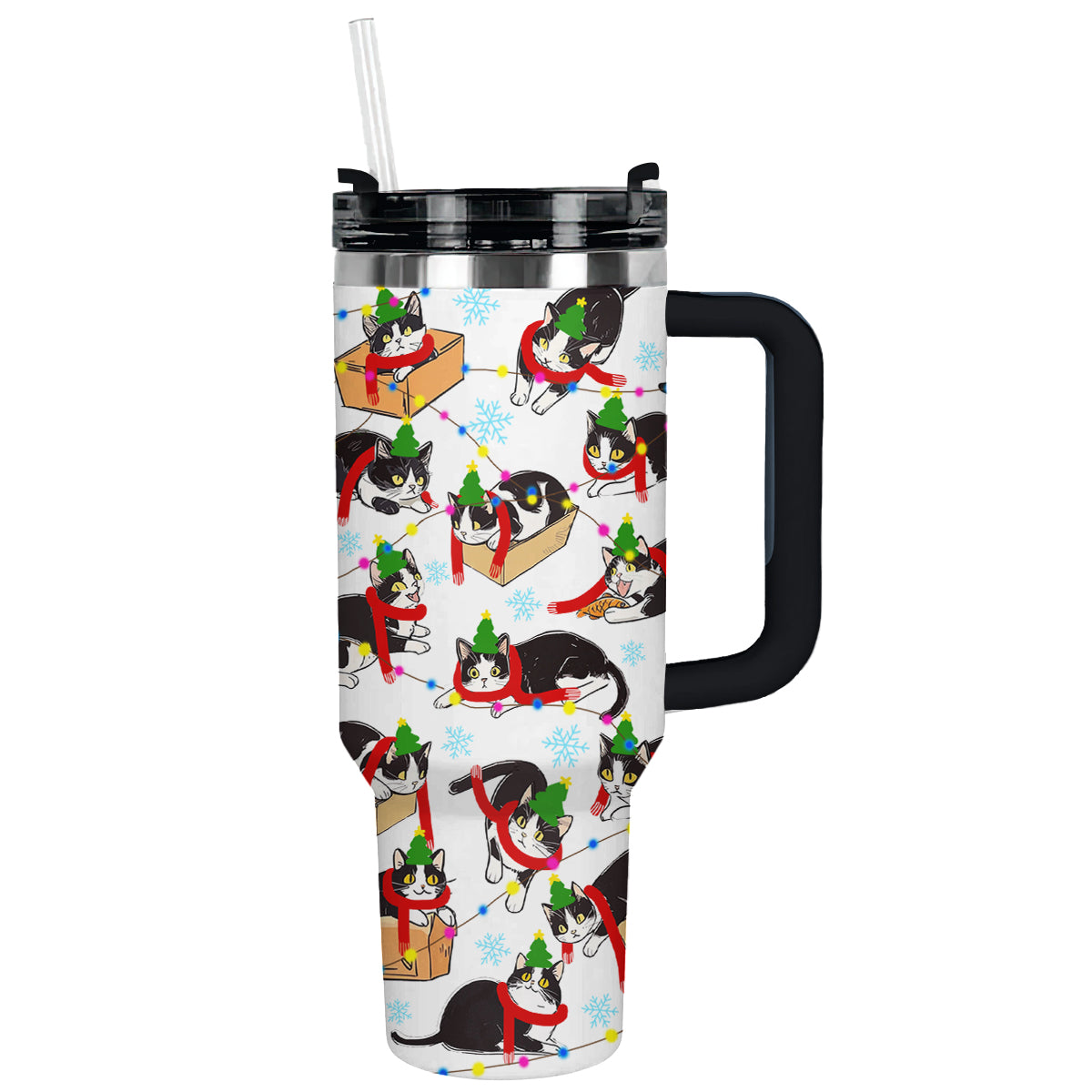 Christmas Naughty Tuxedo Cat Custom Stanley Cup 40 oz 30 oz Tumbler With HandleTVC2301489