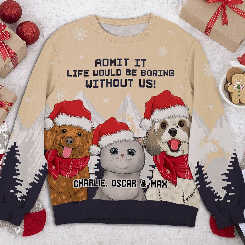 Christmas Not Boring - Personalized Custom All-Over-Print Sweatshirt - Image 3