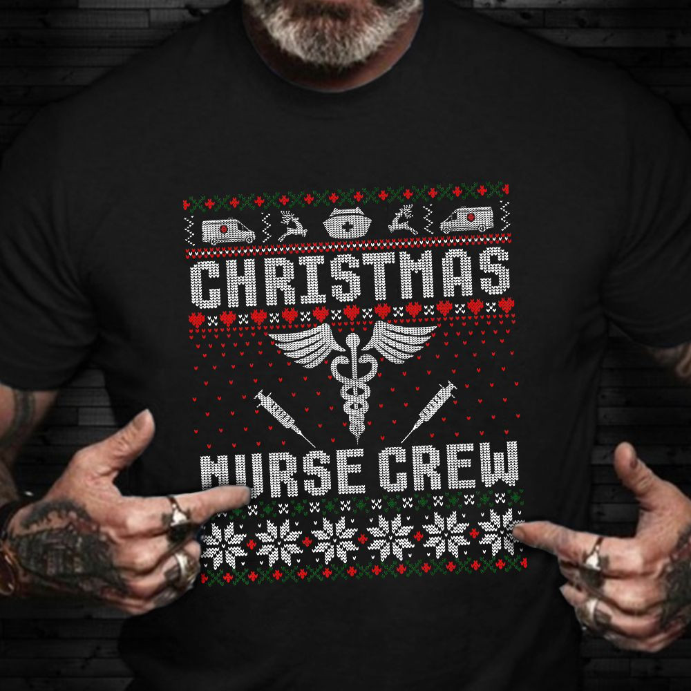 Christmas Nurse Crew Shirt Practitioners Nurse Ugly Sweater T-Shirt 2024 Christmas Gifts