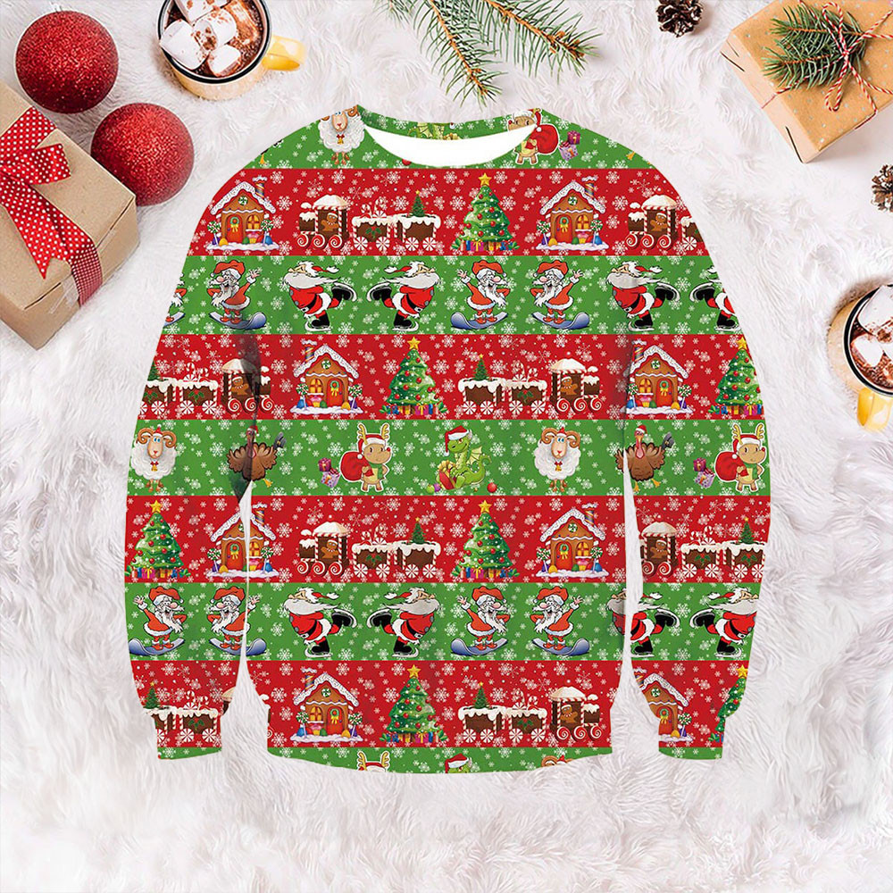 Christmas Pattern Ugly Sweater Christmas Sweater Women Cute Gifts For Wife