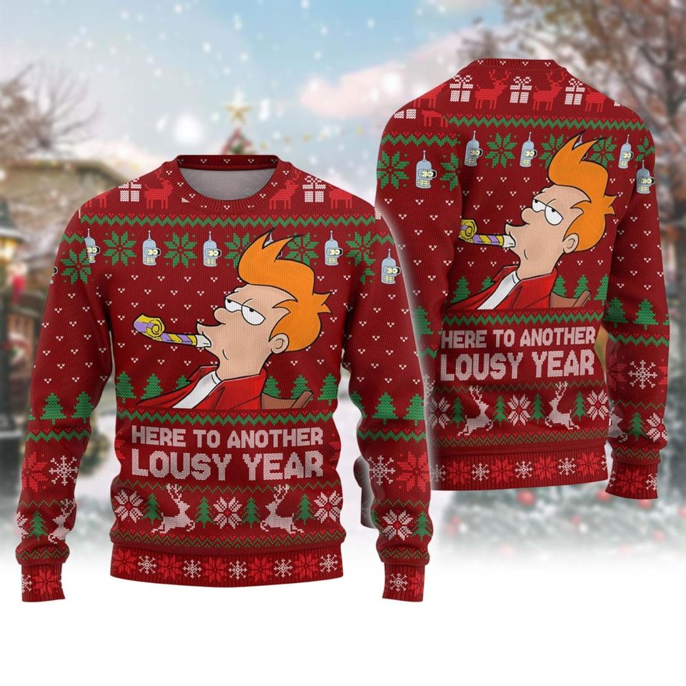Christmas Philip J Fry Ugly Sweater, Futurama Movie Xmas Sweater