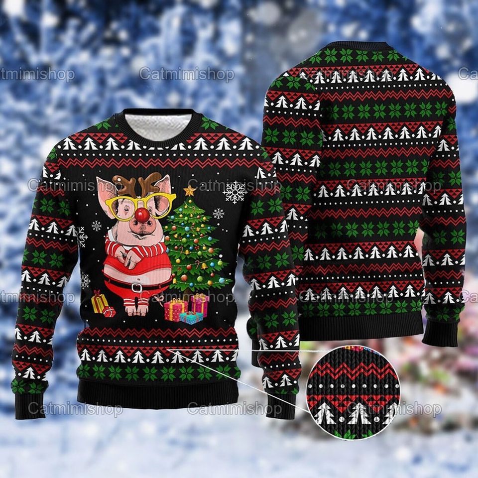 Christmas Pig Sweater - Funny Apparel Gift for Pig Enthusiasts