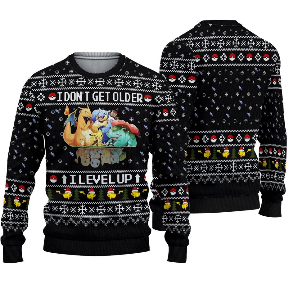 Christmas Pkm Ugly Sweater, Anime Ugly Sweater