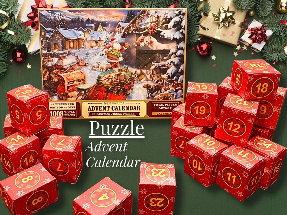 Christmas Puzzle Advent Calendar Winter Fun Holiday Family Activity