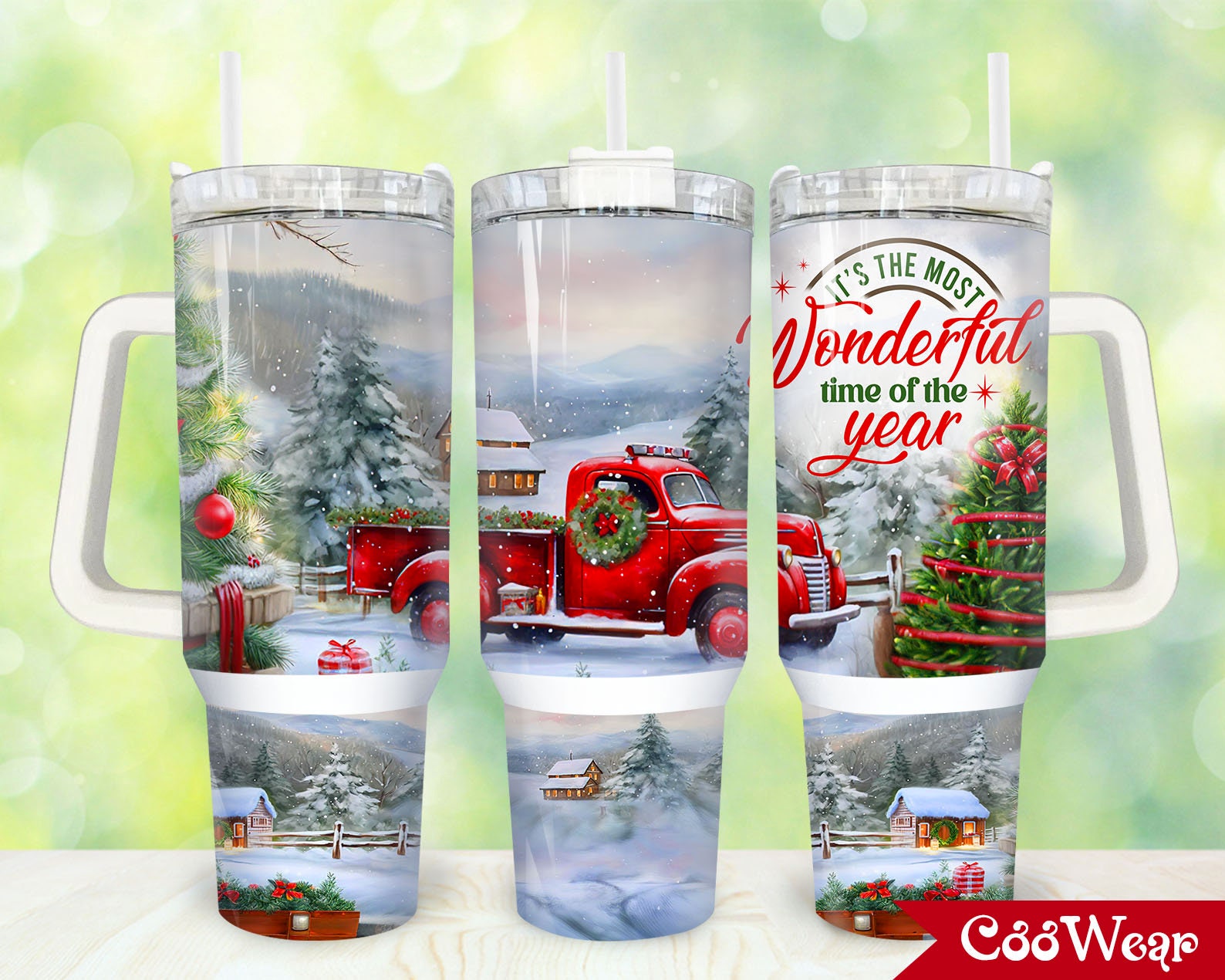Christmas Red Truck Custom Stanley Cup 40 oz 30 oz Tumbler With HandleTVC2301860