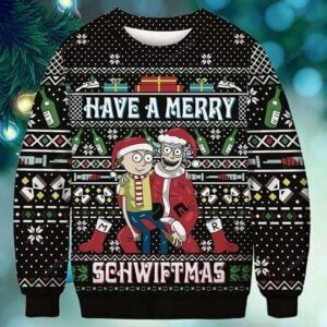 Christmas Rick And Morty Ugly Christmas Sweater Adult 3D Funny Matching for family
