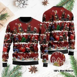 Christmas Rottweiler Dog Ugly Christmas Sweater Adult 3D Funny Matching for family