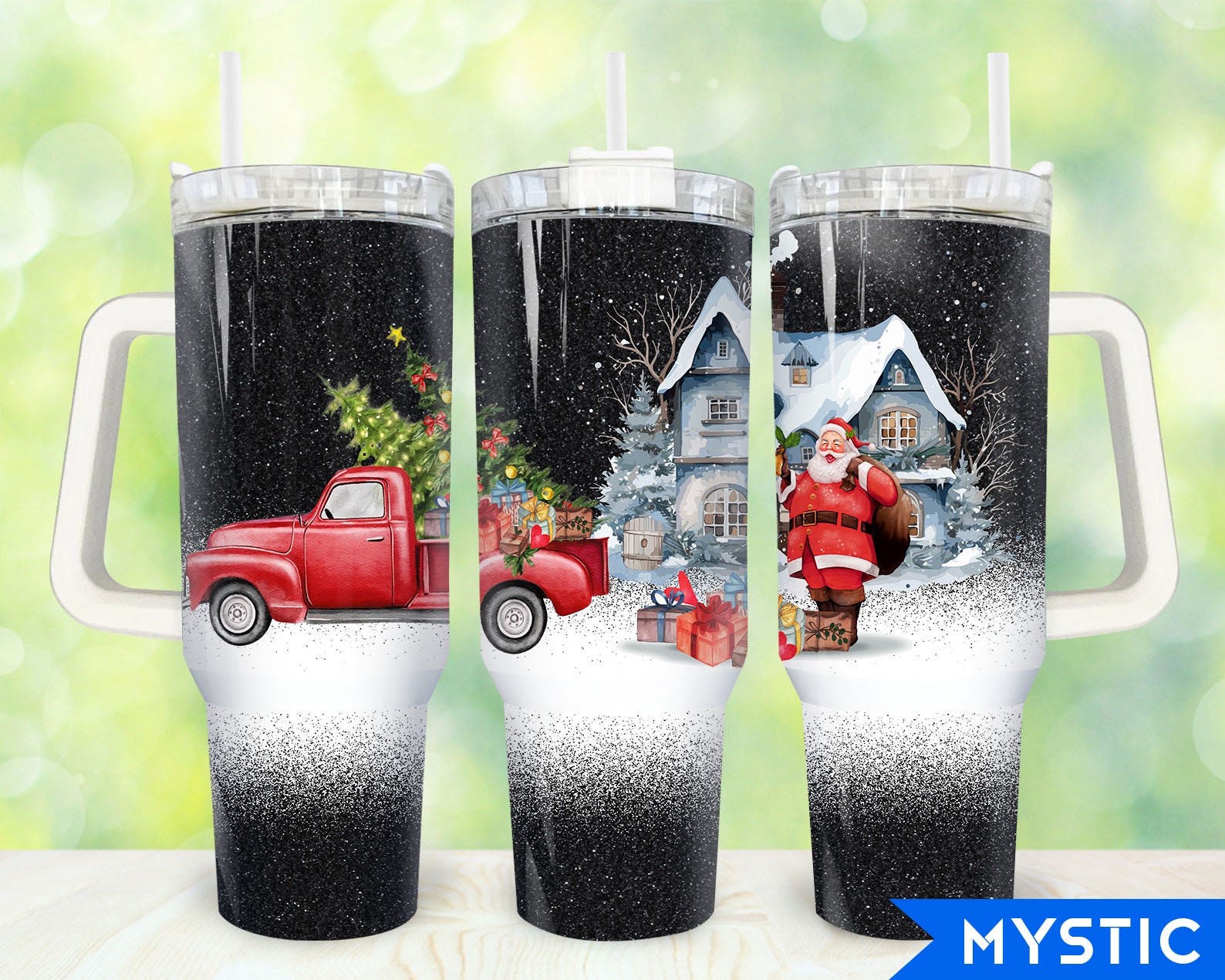 Christmas Santa and Truck Custom Stanley Cup 40 oz 30 oz Tumbler With HandleTVC2301919