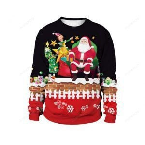 Christmas Santa Claus Ugly Christmas Sweater Adult 3D Funny Matching for family