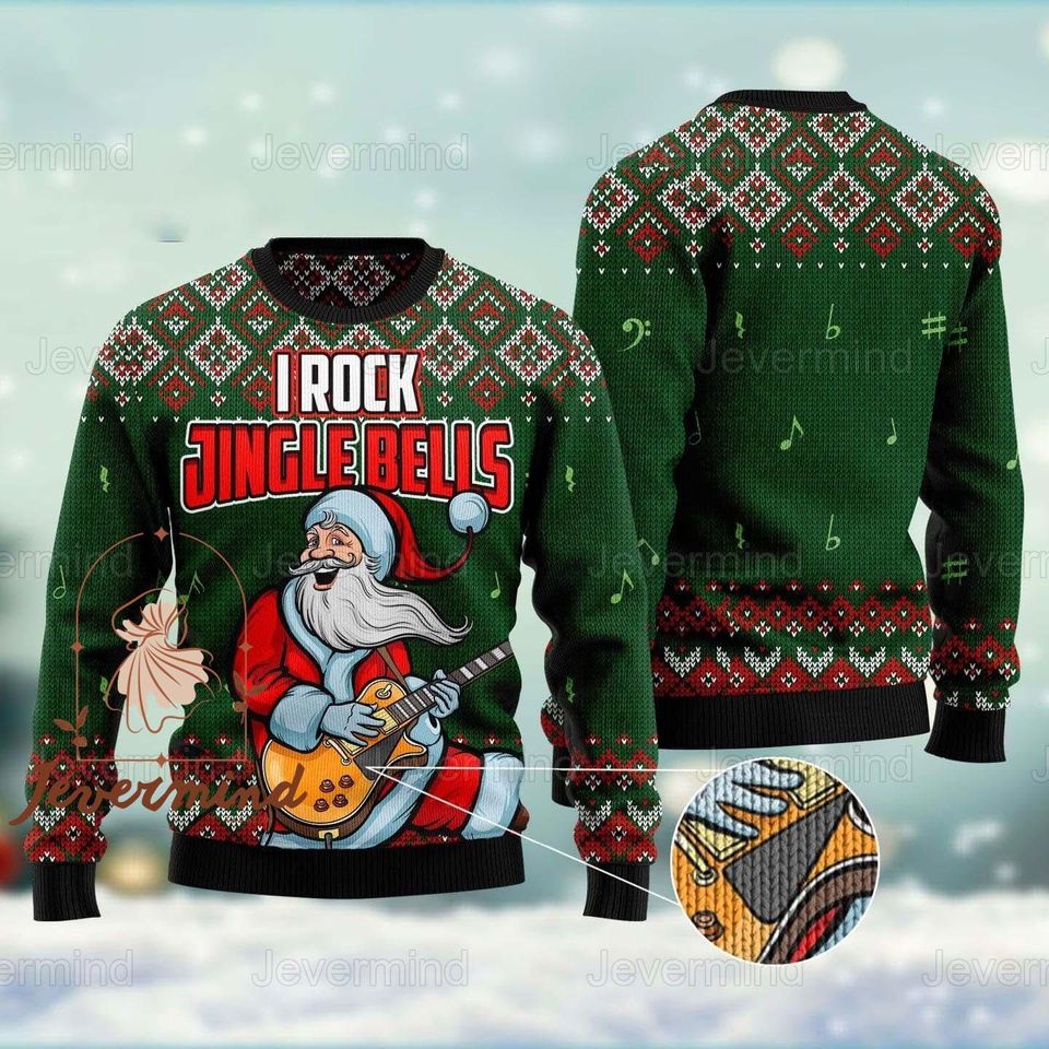 Christmas Santa Sweater, Jingle Bells Sweater, Santa Ugly Sweater