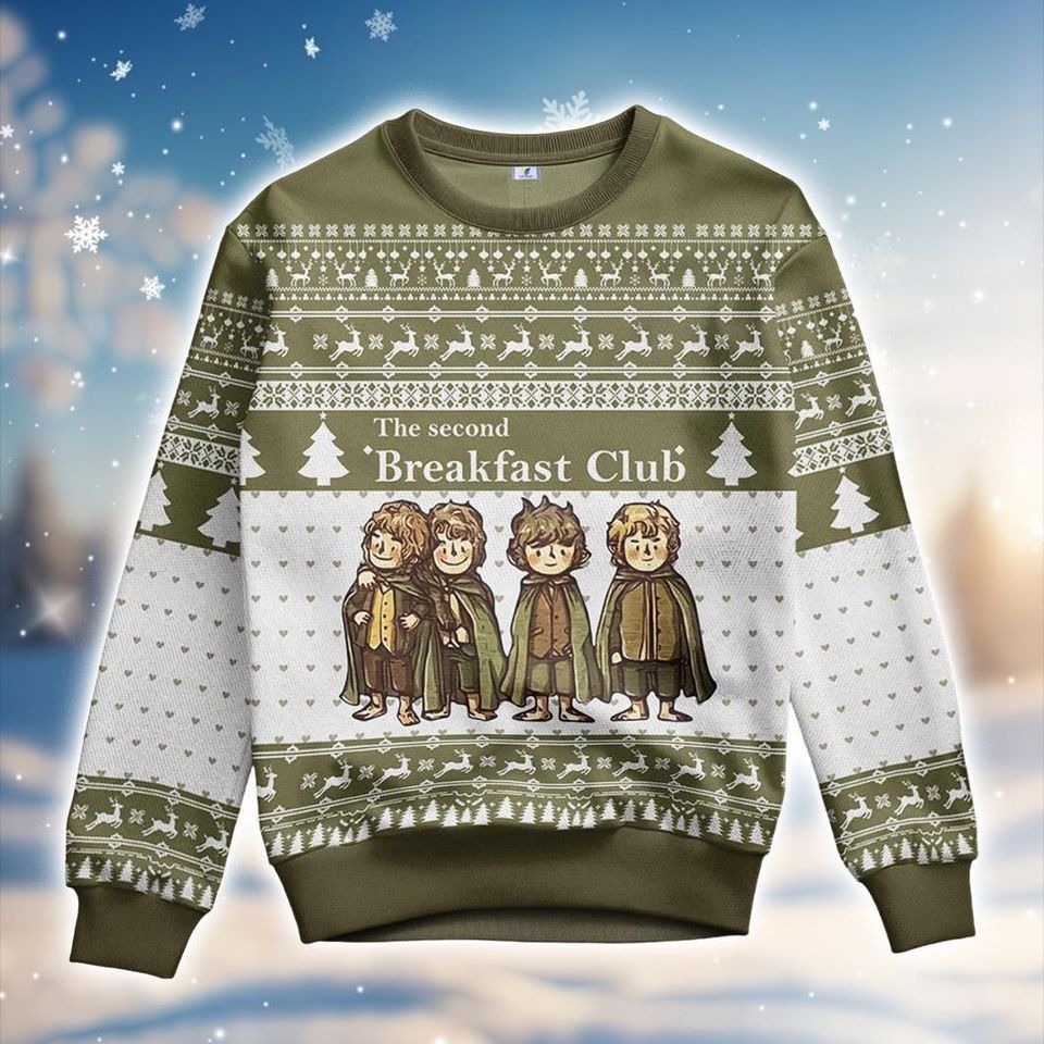 Christmas Second Breakfast Ugly Sweater, Christmas Gift Sweater