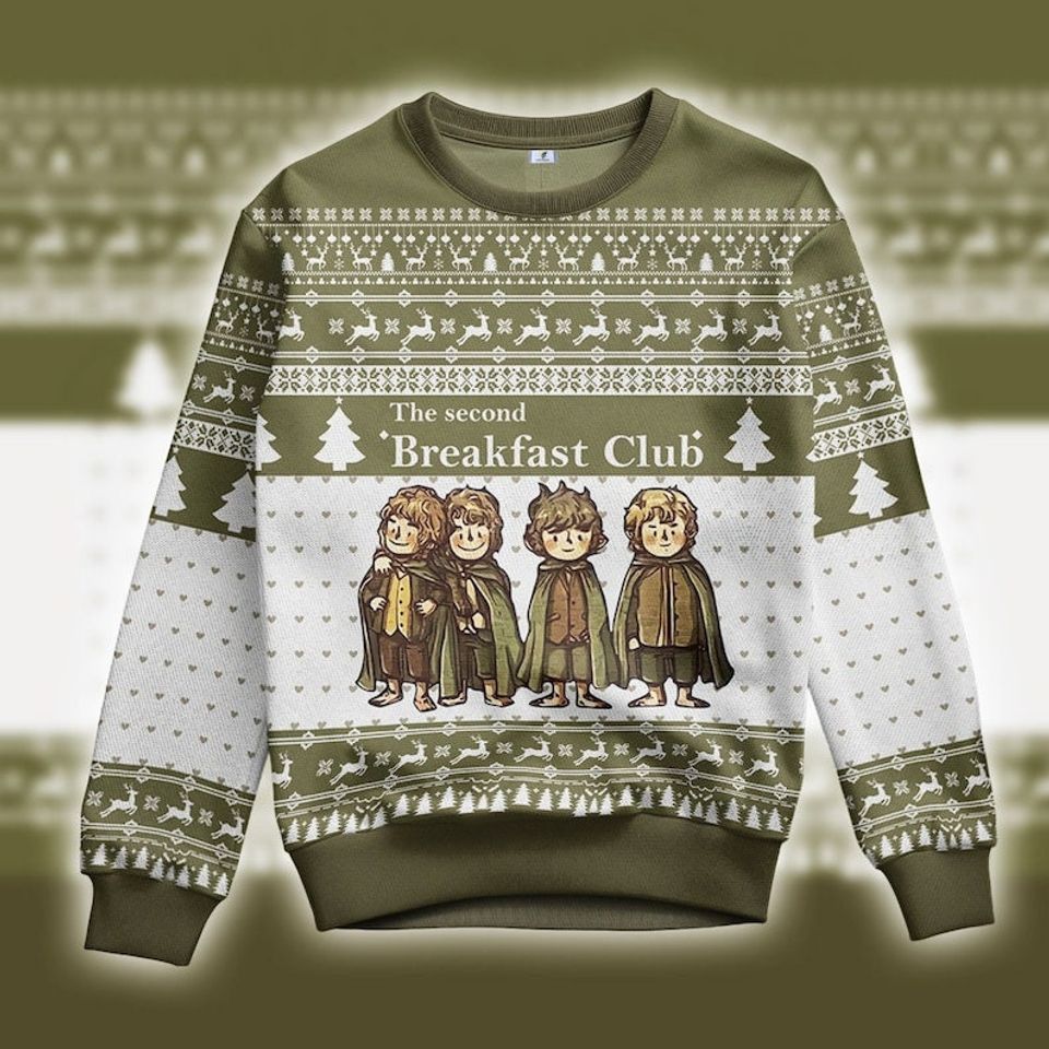 Christmas Second Breakfast Ugly Sweater, Christmas Gift Sweatshirt, Xmas Sweater