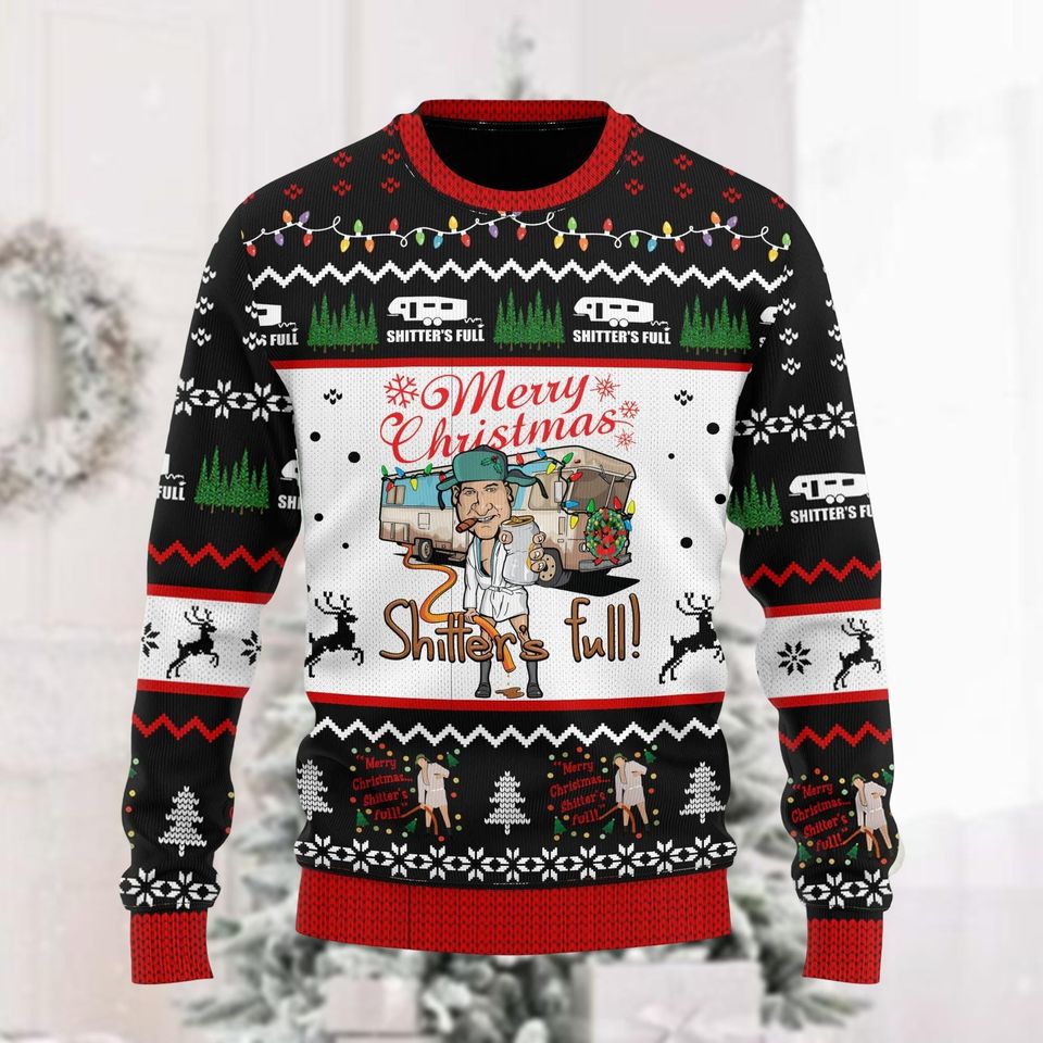 Christmas Shitters Full Ugly Sweater, National Lampoons Christmas Vacation Sweater