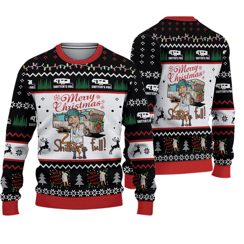 Christmas Shitters Full Ugly Sweater, National Lampoons Xmas Sweater