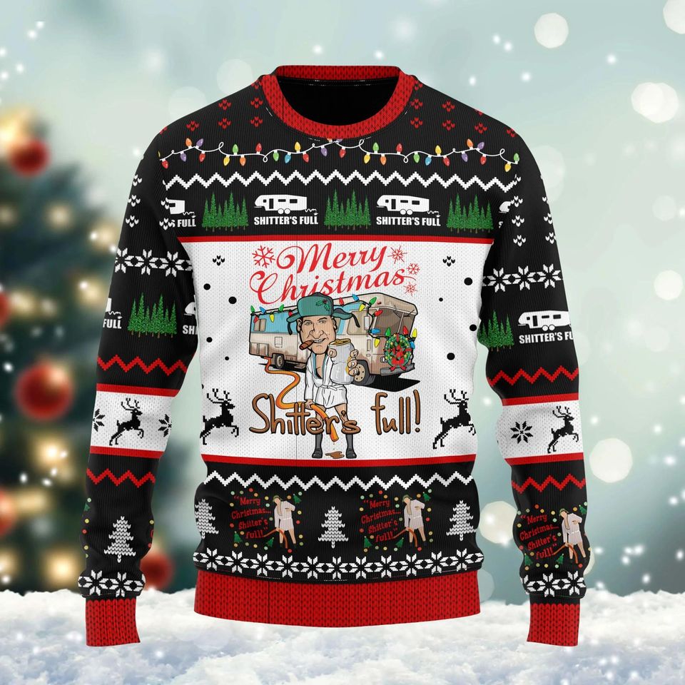 Christmas Shitters Full Ugly Sweater, National Lampoons Xmas Sweater