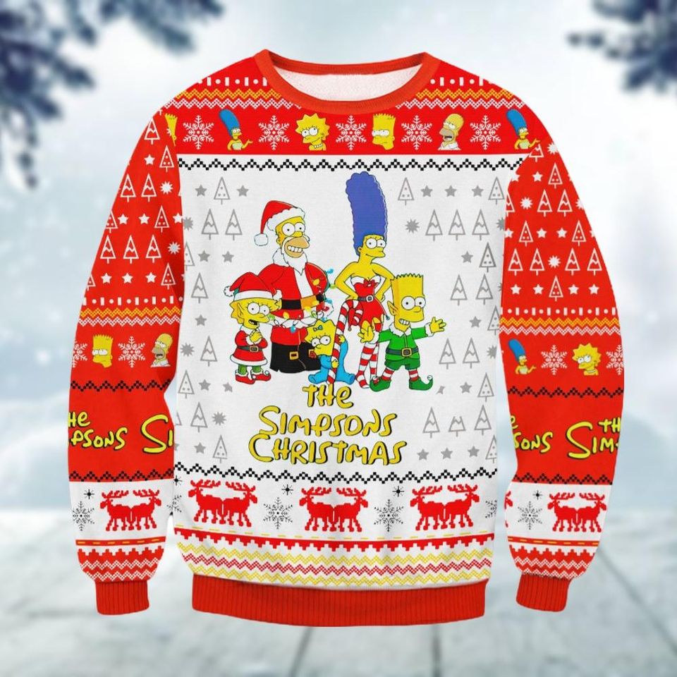 Christmas Simpson Family Sweater, Cartoon Movie Gift